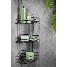 Asil Acar Home Köşelik Banyo 3 Raflı Siyah Metal ROYALEKS-56574