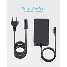 Vuralsin38 Dtk® Şarj Cihazı 15 V 2,58 A 38,7 W Notebook Laptop Şarj Kablosu Ac Güç Kaynağı Microsoft Surface Pro 3 Pro 4 Pro 5 Pro 6 Pro 2017 Için Şarj Cihazı Güç Kaynağı Pil Güç Kaynağı