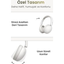 Vuralsin38 Hitune Max2 Yapay Zeka Destekli Gürültü Engelleyici Kablosuz Kulak Üstü Kulaklık, 80 Saat Çalma Süresi, Beyaz, 45017