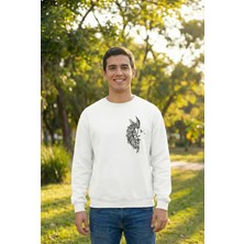 Alyn Wear Sevgililer Günü Baskılı Oversize Bisiklet Yaka Sweatshirt - Beyaz