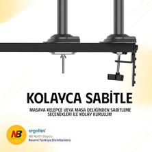 Vuralsin38 Nb H100 Amortisörlü 2-9kg Profosyonel 17-32INCH Monitör Standı 2026 Versiyon