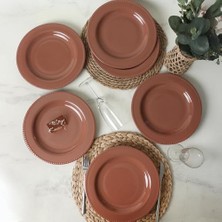 Vuralsin38 Kahverengi Servis Tabağı 27 cm 6 Adet 605