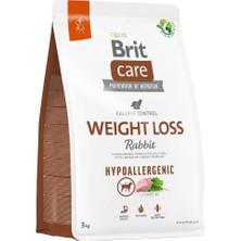 Vuralsin38 Brit Care Weight Loss, Kilo Problemi Olan Yetişkin Köpekler Için, Hipoalerjenik, Tavşan Etli Kuru Mama, 3 kg