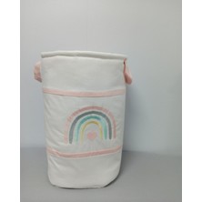 Empressco Ege Home Decoration&accessories Ege Home Gökkuşağı Nakışlı Bebek Çocuk Oyuncak Kirli Çamaşır Sepeti Pudra - Fiyatı, Yorumları
