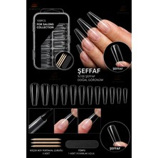 ERHCE 100'LÜ Balerin Coffin Takma Tırnak Jel ŞEFFAF Clear