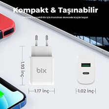 Vuralsin38 Bix ZH-2U41T 25W Pd 3.0 Type-C & Usb-A Çift Bağlantı Noktalı Hızlı Şarj Adaptörü,, 15/14/13/12/pro Max, iPad Air/pro ve Daha Fazlası ile Uyumlu