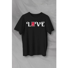 Alyn Wear 14 Şubat Sevgililer Günü Love Baskılı Oversize Bisiklet Yaka T-Shirt - Siyah