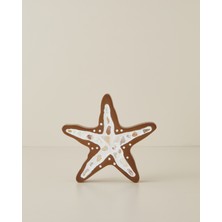 English Home Star Mdf Dekoratif 17X17 cm Beyaz-Kahverengi