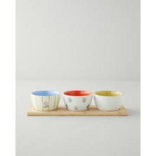 English Home Garden Petals Stoneware 4 Parça Sunumluk 9,5x5 cm Renkli