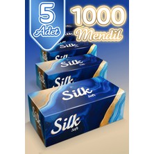 Silk "1000" Soft Çift Katlı Pratik Mendil Çek Kullan Kutu Mendil (5ADET)X(200MENDİL)