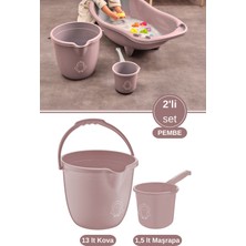 Empressco 12DEN 2’li Bebek Banyo Su Kovası ve Maşrapası Seti, Saplı Oluklu Kova 13LT ve Maşrapa 1,5lt Set Pembe - Fiyatı, Yorumları