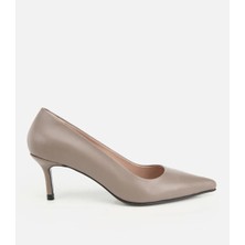 Hotiç 01AYH313010A450 KADIN Deri Vizon Ince Kısa Topuklu Stiletto