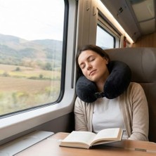 Vuralsin38 Silikon Dolgulu U Tipi Seyahat Yastığı – Boyun Destekli Yolculuk Yastığı, Uçak, Araba, Tren ve Otobüs Kullanımı Için, Ergonomik Tasarım, Taşınabilir Boyun Yastığı