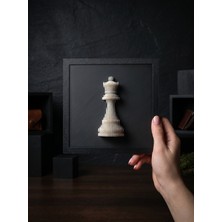 Mekatris Katmanlı Geometrik Satranç Vezir Heykeli - 18X18 cm Modern 3D Katmanlı Salon ve Ofis Dekoratif Obje