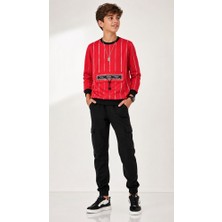 Stsahra  Erkek Çocuk Kırmızı Sweatshirt