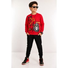Stsahra  Erkek Çocuk Kırmızı Sweatshirt