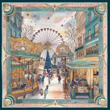 Pure Paris Çok Renkli Kadın Fular Carrousel De Noël