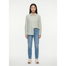 Lee Cooper Yeşil Kadın Loose Fit Çizgili Gömlek 262 Lcf 241002 Alma 1 Yeşil-Beyaz