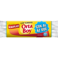 Koroplast Orta Boy Çöp Torbası 40'lı