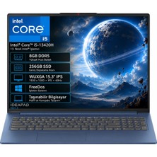 Lenovo Ideapad Slim 3 15IRH10 83K10062TR Intel Core I5-13420H 8gb Ddr5 256GB SSD Wuxga 15.3" IPS 300Nits Freedos Taşınabilir Bilgisayar