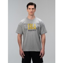 Everlast Iconic Rest Oversize Gri Melanj Erkek Tişört