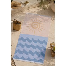 Daylife Hızlı Kuruyan Plaj Havlusu 75 x 150 cm Pamuk-Polyester Modern Tasarım Sarı-Mavi Renk