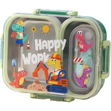  vagon beslenme kabı paslanmaz çelik lunchbox vgn-7163 (karışık renk 1 adet)
