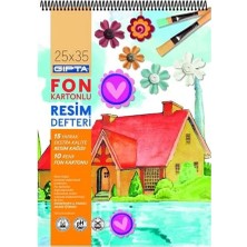 Belirtilmemiş Gıpta Resim Defteri 25X35 Cm 15 Yaprak Sipiralli 10Yp Fon Karton 2531 (Karışık Renk, 1 Adet)