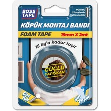  boss tape çift taraflı köpük asma bandı 15 mm x 2 metre beyaz 15kg