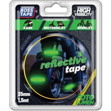  boss tape fosforlu reflektif bant yeşil 35 mm x 35 metre bt-09005