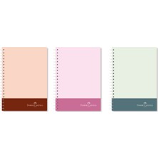  faber-castell defter spiralli plastik kapak bicolor defter 80 yaprak çizgili (3 lü paket) 5075000521000