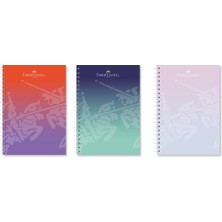  faber-castell defter spiralli plastik kapak flow 80 yaprak kareli (3 lü paket) 5075000502000