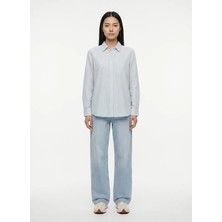Lee Cooper Mavi  Kadın Loose Fit Çizgili Gömlek 262 Lcf 241002 Alma 1 Mavi-Beyaz