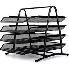  bafix evrak rafı metal perforeli 4 katlı siyah mer9206s