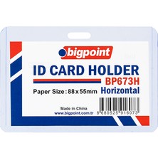  bigpoint kart kabı yatay sert pvc 88x55mm bp673h (10 lu paket)