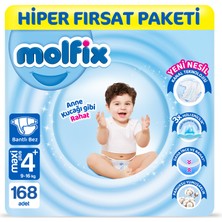 Molfix Kanal Teknolojisi Hiper Fırsat Paketi 4+ Beden Maxi Plus 168 Adet