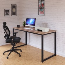 Ceramical MS1 Modern Tasarımlı Metal Ayaklı Çalışma Masası 140cm Ceviz Yonga Levha Malzemeden