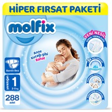 Molfix Kanal Teknolojisi Hiper Fırsat Paketi 1 Beden Yenidoğan 288 Adet