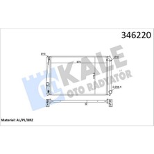 Kale Mixdepo Radyatör Toyota R4 2.0 06 - 670X418X16 Al/pl/brz