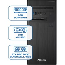 Asus Expertcenter D5 Tower D500TD I5 12400 8gb Ddr4 2tb M.2 SSD Rtx Pro 2000 Blackwell 16GB W11P Desktop