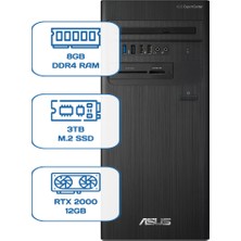 Asus Expertcenter D5 Tower D500TD I5 12400 8gb Ddr4 3tb M.2 SSD Rtx 2000 12GB W11P Desktop