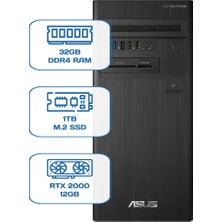Asus Expertcenter D5 Tower D500TD I5 12400 32GB Ddr4 1tb M.2 SSD Rtx 2000 12GB W11P Desktop