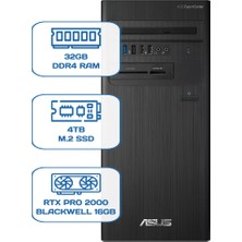 Asus Expertcenter D5 Tower D500TD I5 12400 32GB Ddr4 4tb M.2 SSD Rtx Pro 2000 Blackwell 16GB W11P Desktop
