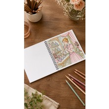 Pink Swan Craft Vintage Victorian Lady Moments 20X20 cm Büyük Boyama Kitabı Çocuklar ve Yetişkinler İçin