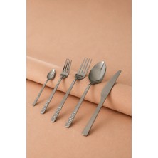 Gökdil Hasır Desenli 30 Parça 6 Kişilik Çelik Çatal&kaşık&bıçak Takımı