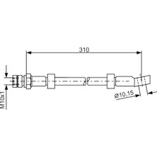 Bosch Mixdepo Ön Fren Hortumu Opel Vectra A 88-95 Astra F 91-98 Ascona C 81-88 Calibra A 90-97 Kadett E 84-91 Omeg A A 88-94 310MM