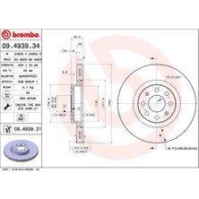 Brembo Mixdepo Ön Fren Aynasi Corsa D 07- Corsa E 14- Adam 13- Punto Evo-Grande Punto 05- 284X22X6DLXHALI 15 Inç 55702646