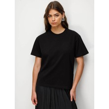 Mizalle Siyah Kadın T-Shirt M2MZ1030180036