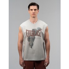 Everlast Boxing Heritage Oversize Açık Gri Erkek Kolsuz Tişört