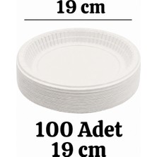 Mçb Group 19 cm Plastik Tabak 100 Adet Beyaz Tek Kullanımlık Parti Piknik Doğum Günü